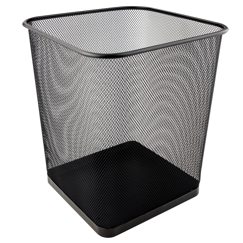 Кошик для паперу квадратний Axent 2124-01-A, металева сіточка, 15 л, чорний